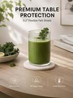 Lot de 10 dessous-de-verre en feutre absorbant, écologiques, couleurs assorties, avec support, 4 pouces, résistants à la chaleur, pour la protection de la table