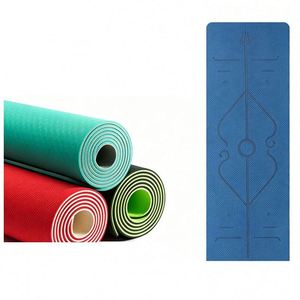 Tapete de Pilates Ligero, Antideslizante, de TPE, de un Solo Color o Bicolor, Elástico, para Principiantes, Imprimible con UV, para Ejercicios en Casa - Product Image 1