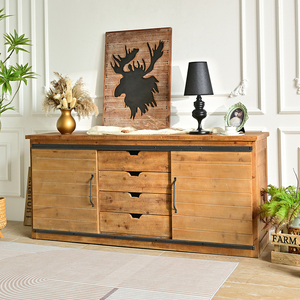 Meuble de salon INNOVA, meuble TV industriel vintage, console avec porte coulissante - Product Image 2