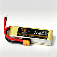 Batterie LiPo TCB améliorée 2600mAh 2S-6S 8S 7.4V-29.6V 25C 35C 45C 60C à décharge rapide pour modèles RC (avions, voitures, bateaux, jouets)