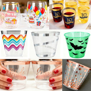 Vaso de Plástico Personalizado con Logotipo, Libre de BPA, 16oz/12oz, Reutilizable, Tipo Estadio, para Bodas, Fiestas, Promociones, Transparente, para Whisky, PP - Product Image 5