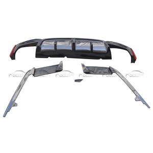 3D Style Carbon Fiber Rear Diffuser Bumper Lip <b>Splitters</b> Fin Spoiler Flaps for BMW 5 Series G30 F90 M5 - Product Image 4
