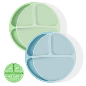 Juego de Alimentación para Bebés de Silicona de Grado Alimenticio, Platos Divididos con Ventosas, Ecológicos, Aptos para Lavavajillas, 5 Colores - Product Image 1