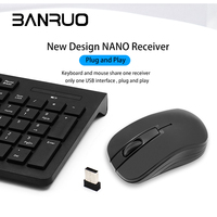 Clavier d'Ordinateur Personnalisé AZERTY Arabe Espagnol, Clavier à Membrane Ergonomique, Clavier et Souris sans Fil pour Ordinateur de Bureau et Portable PC