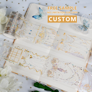 Custom Shell Zilver Transparant Huisdier Tapes Sticker Voor Bruiloft Invitatios Decoratie Pet Washi Tape Roll - Product Image 1