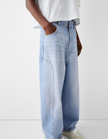 Jeans baggy décontractés coupe ballon jeans surdimensionnés délavés double face pour hommes