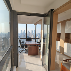 Puerta <span class=keywords><strong>PT</strong></span> de Alta Calidad, Duradera, con Doble Vidrio Templado, Antirrayaduras, Impermeable, con Marco de Aleación de Aluminio para Cocina, Baño u Oficina, Puerta PD - Product Image 2