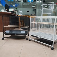 Cage à oiseaux carrée en métal de taille moyenne, empilable à plusieurs niveaux, avec système anti-évasion, pour l'élevage de perruches, volière avec poulies