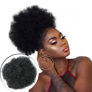 Cheveux Giả Tổng Hợp Cho Tóc Đuôi Ngựa Cabelo Crespo Postiches Queu De Cheval Afro Tóc Búi Postiches Postiches Posting Chignon