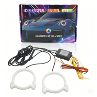 Vente en gros usine Nouveaux feux anneau lumineux LED Angel Eyes Halo 2-en-1 APP Dream Colorful 12V, ajustement universel, 100% étanche, pour conduite et feux de jour (DRL)