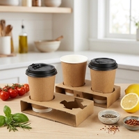 Porte-gobelets jetables biodégradables en papier kraft à paroi simple, impression numérique personnalisée avec logo OEM, gobelets à emporter