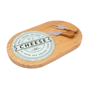 3-Piece Bamboo Cheese Cutting <b>Board</b> Set with Glass <b>Board</b> & Knife Elegant Cheese <b>Tools</b> - Product Image 6