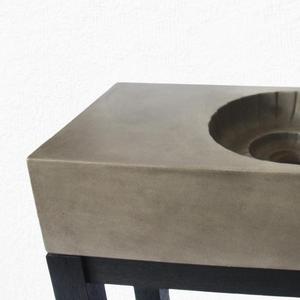 VN OEM Design moderne Nautilus Lavabo de comptoir en bois d'acacia Lavabo en béton pour hôtel villa Salle de bain traitée mate - Product Image 3