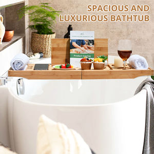 Plateau de baignoire Caddy Plateau de bain extensible Fabricant de baignoire Caddy de baignoire en bambou fabriqué à la main Plateau de bain - Product Image 2