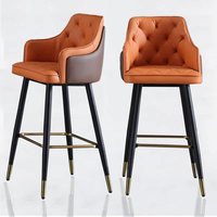 Tabouret de bar haut en acier inoxydable chromé de style nordique moderne pour la salle à manger et l'hôtellerie, design personnalisable