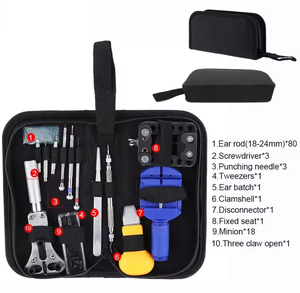 Kit de réparation complet de 147 outils utiles pour horlogers : ouvre-boîtier, outil de retrait de maillons, outils de barrettes à ressort - Product Image 2