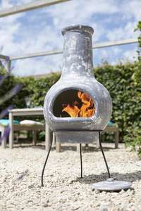 本格的なメキシコデザインテラコッタ粘土チミネア鉄スタンド付き屋外パティオキャンプ用バーベキューヒーター - Product Image 3