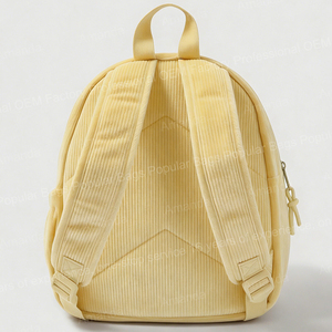 Sac à dos scolaire en velours côtelé pour garçons et filles, mignon, avec fermeture éclair, design rayé simple, pour collège, adolescents et enfants - Product Image 5
