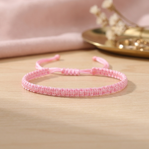 Pulsera de Hilo Rosa Bebé con Ónix y Latón Hecha a Mano, Amuleto de Protección, Pulseras a Juego para Parejas, Amantes, Familiares, Amigos, Mujeres y Hombres - Product Image 3