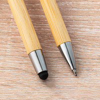 Ensemble de stylos de sport en bois de bambou avec crochet en métal Contrôle tactile Impression de logo Cadeau publicitaire Étui pour stylo