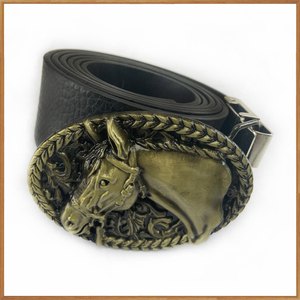 ベルトバックル3D彫刻ゴールデンホースヘッド型亜鉛合金 - Product Image 6