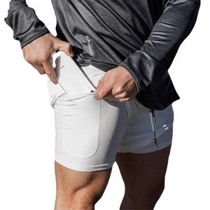 <span class=keywords><strong>Shorts</strong></span> sportivi a doppio strato da uomo con Spray arcobaleno per Fitness ad asciugatura rapida e Casual pantaloncini da basket in tinta unita da uomo - Product Image 5