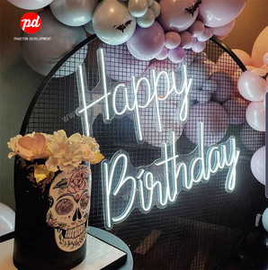 Enseigne néon Joyeux Anniversaire en acrylique <span class=keywords><strong>LED</strong></span> pour fêtes, hôpitaux, entreprises et voitures - Décoration d'anniversaire de taille personnalisable - Product Image 3
