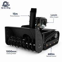 Machine à déneiger professionnelle pour l'hiver, moteur Longxin 420cc, largeur de déneigement de 1000m, machine à déneiger automotrice sur chenilles