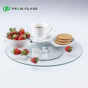 โต๊ะจัดเลี้ยงอุตสาหกรรมสำหรับโรงแรมยอดนิยม พร้อมกระจกนิรภัยหนา 6 มม. พร้อมจานหมุน Lazy Susan สำหรับวางจอแสดงผล - Product Image 5