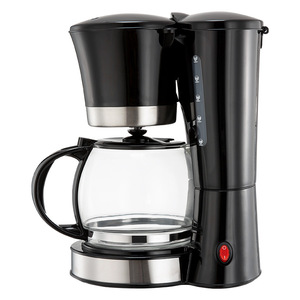 Cafetera de goteo de 12 tazas, totalmente automática, eléctrica, con jarra de vidrio negro para uso doméstico - Product Image 1