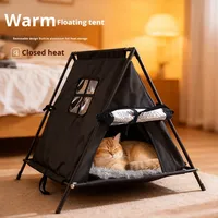 Dreieckiges Outdoor Oxford Wasserdichtes Tragbares Ganzjahres-Katzenhaus Haustier-Zelt Halbgeschlossen Warm Abnehmbar Waschbar Luxuriöses Design