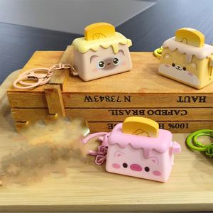 Porte-clés en forme de pain grillé avec animaux mignons, mini-jouets de dessin animé, breloques de sac en plastique, accessoires à thème alimentaire pour cadeaux - Product Image 1
