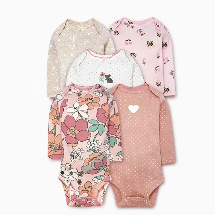 BABY ROMPER Organic Baby Girl Jumpsuit Bodysuit Wholesale Long Sleeves Rompers Baby Boy Newborn Romper Sets