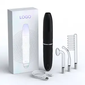 New Cordless Anti Wrinkle Microcurrent Facial Toning Device Home Use High Frequency Hair Facial Wand