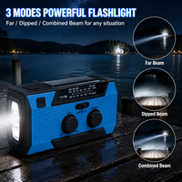 Radio d'urgence portable à manivelle solaire 5000 mAh avec lampe torche LED et alarme SOS – Kit de survie domestique