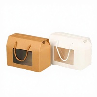 Caja de Regalo de Cartón Kraft con Esponja y Ventana, para Aperitivos y Frutas, Reutilizable, Reciclable, Estilo Carpeta, Impresión UV, Cierre Magnético