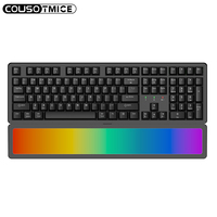 Keyboard Gaming Mekanik Nirkabel 2026 Baru 98 Tombol Creamy Bluetooth/2.4GHz/Kabel RGB Hot Swappable dengan Sandaran Pergelangan Tangan