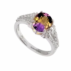 Anillo de Ametrino de Diseño, Anillos de Plata de Ley 925, Piedra de Nacimiento de Febrero, Joyería Hecha a Mano, Regalo Especial - Product Image 4