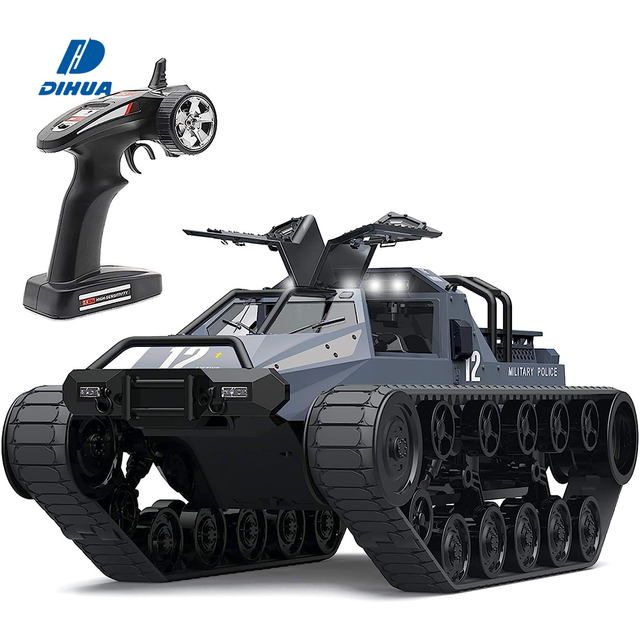2.4Ghz Remote Control Toy Tank 1/12 Scale High Speed Drift Off-Road Army Crawler RC Battle Car for Kids Boys Outdoor Play