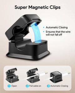 Juego de 6 organizadores magnéticos de cables de plástico para baño, montaje en pared, para carga de datos de teléfonos móviles, con hebilla de alineación de tarjetas - Product Image 3