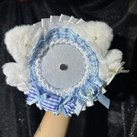 Penyangga Lencana, Penyangga Lencana Kucing Malaikat Lucu Berenda, Ornamen Renda Lolita Buatan Tangan Asli untuk Tas Ita, Aksesori Anime