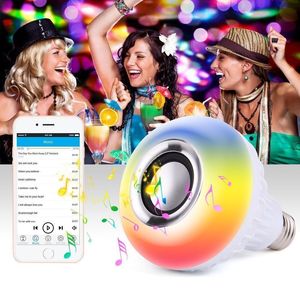Vendita calda <span class=keywords><strong>online</strong></span> E27 RGB <span class=keywords><strong>Led</strong></span> Smart Bulb telecomando musica lampadina lampada 12w