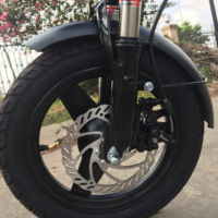 Roda 14x2.125 inci baja karbon tinggi lipat 12 Ah/48 V elektronik baterai Lithium 48 V Motor Hub belakang sepeda listrik 7 Ah XQS