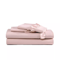 Parure de draps doux 4 pièces en microfibre de polyester facile d'entretien pour hôtel, tailles Queen et King, vente en gros