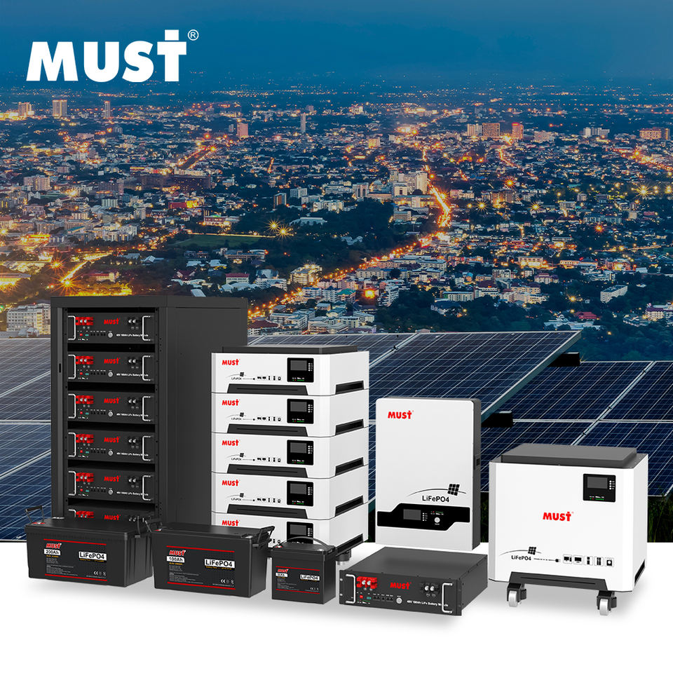 MUST Solar Energy System 1kw 2kw 3kw Pure Sine Wave Inverter Lithium ...