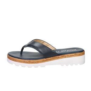 Novaflex Infradito da Donna Monte Falcone in Pelle Blu con Plateau - Product Image 1