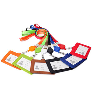 <span class=keywords><strong>Porte</strong></span>-<span class=keywords><strong>badge</strong></span> en cuir PU avec lanière rétractable pour tenir la carte de <span class=keywords><strong>porte</strong></span> de nom d'étudiant - Product Image 2