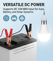 Prix de gros Ampoule LED DC 12-85V 3W-24W Culot E27 avec pinces crocodiles pour connexion batterie 12 Volts et onduleur solaire