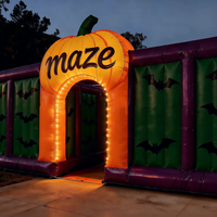 Jeu de labyrinthe gonflable géant commercial en PVC, personnalisé sur le thème d'Halloween, maison hantée, installation facile, jeux gonflables