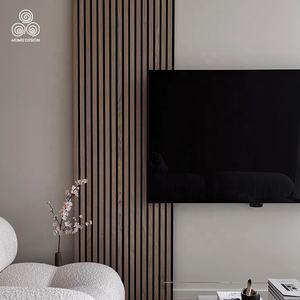 MUMU Design 600*600mm Fabricante capaz Tablero de sonido alto <span class=keywords><strong>para</strong></span> esquinas de pared Ktv Panel de pared acústico de madera de listón de teca - Product Image 3